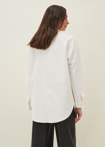 Phase Eight Katrina Corduroy Shacket Jackets White USA | 7105283-VY